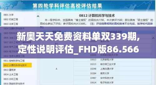 新奥天天免费资料单双339期,定性说明评估_FHD版86.566-8