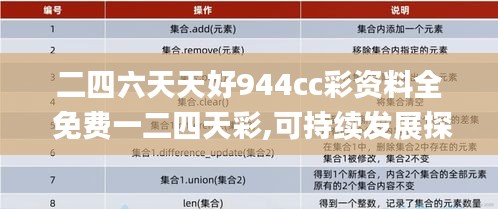 二四六天天好944cc彩资料全 免费一二四天彩,可持续发展探索_复刻版111.447-7