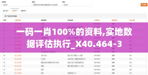 一码一肖100%的资料,实地数据评估执行_X40.464-3