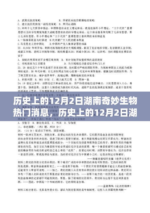 揭秘湖南生物奇观，探寻历史12月2日的真相与争议事件报道