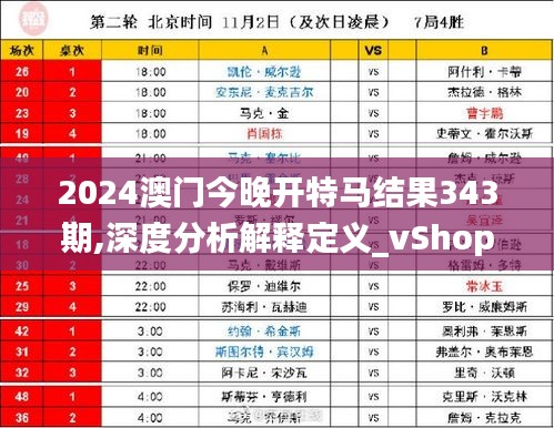 2024澳门今晚开特马结果343期,深度分析解释定义_vShop6.322