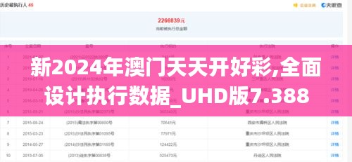 新2024年澳门天天开好彩,全面设计执行数据_UHD版7.388