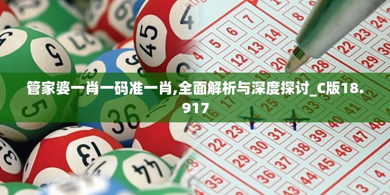 管家婆一肖一码准一肖,全面解析与深度探讨_C版18.917