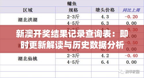 新澳开奖结果记录查询表：即时更新解读与历史数据分析