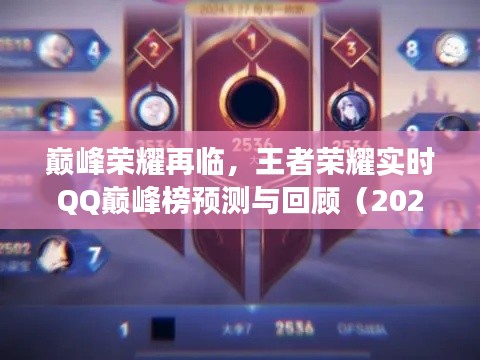 王者荣耀实时QQ巅峰榜预测与回顾，巅峰荣耀再临（2024年视角）