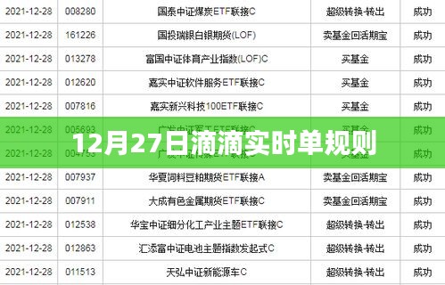 滴滴实时单规则调整通知，12月27日起实施