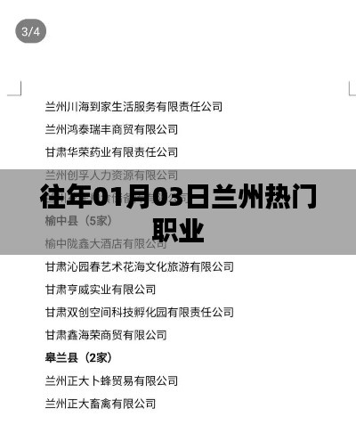 兰州历年一月三日热门职业概览