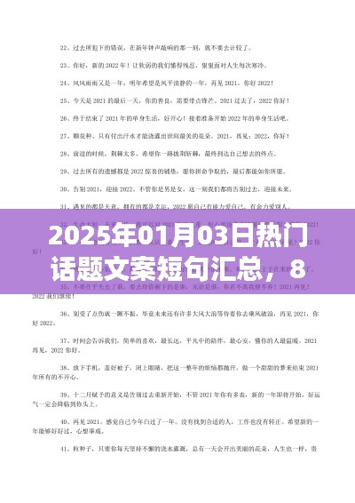 2025年精选话题概览，热门短句一网打尽