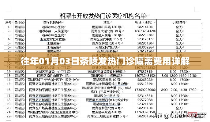 茶陵发热门诊隔离费用详解，日期及费用概览