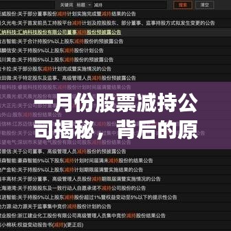 一月份股票减持公司揭秘，背后的原因及市场影响深度分析