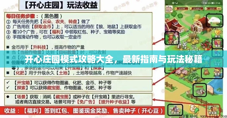 开心庄园模式攻略大全，最新指南与玩法秘籍