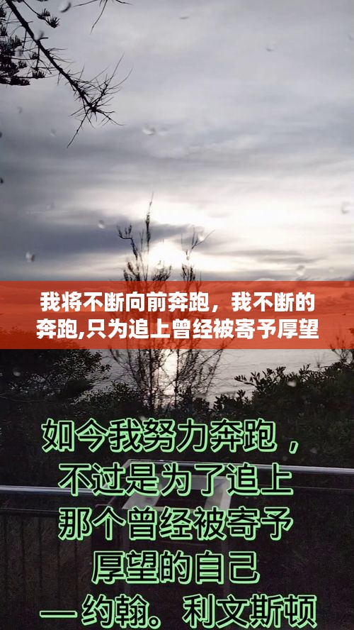 我将不断向前奔跑，我不断的奔跑,只为追上曾经被寄予厚望的自己 