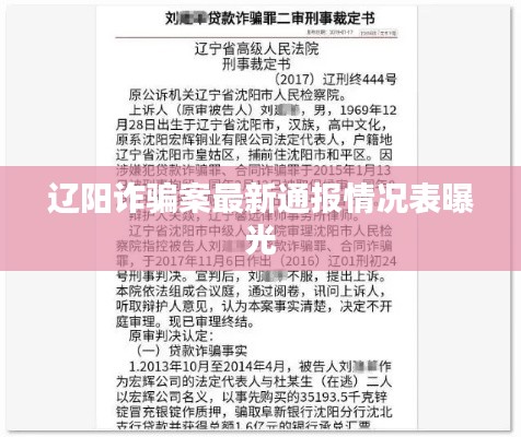 辽阳诈骗案最新通报情况表曝光